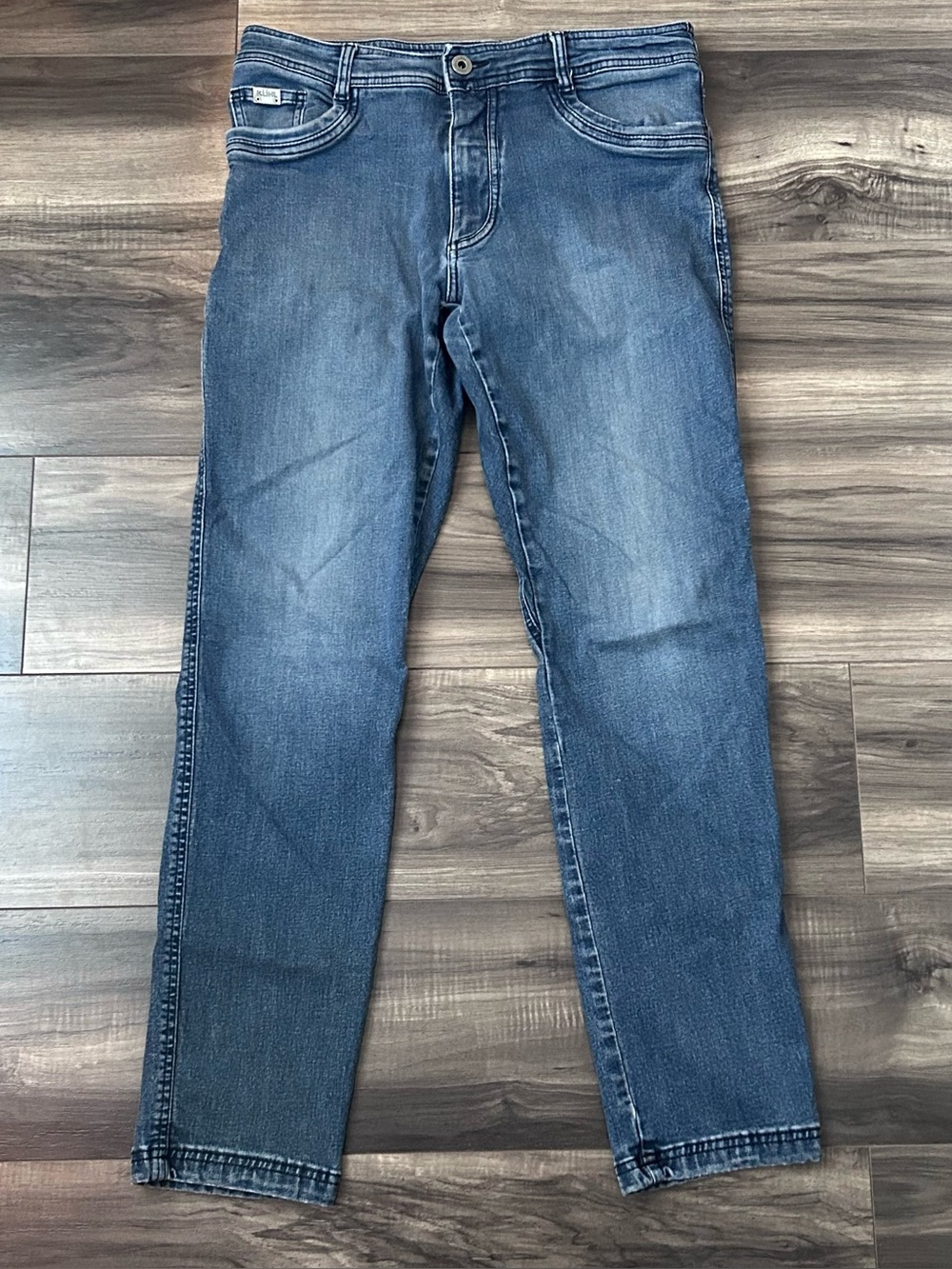 KUHL Denim Tapered Mens 34x32 Blue Indigo Dye Hiking Outdoors Jeans 5201